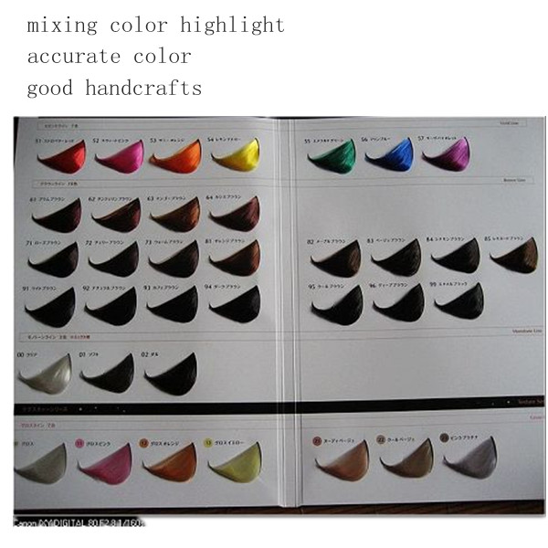 2 folded hair color chart